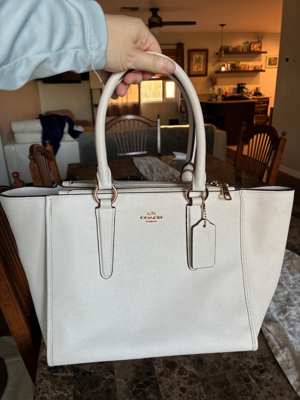White Coach leather purse (Crosby Carryall?) - Picture 9 of 14